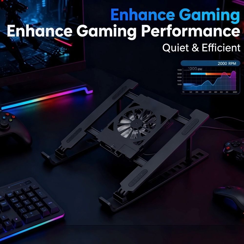 Cooling Stand Tablet - Evrensel Dizüstü Bilgisayar Soğutma Standı, Fanlı